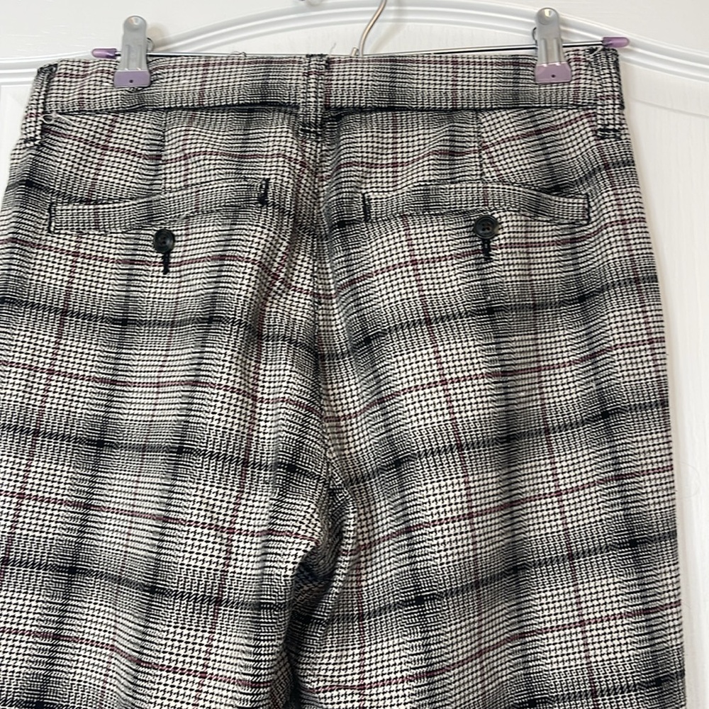 American Eagle Super High Rise Skinny Trousers Black Plaid Size 6 - Picture 5 of 12